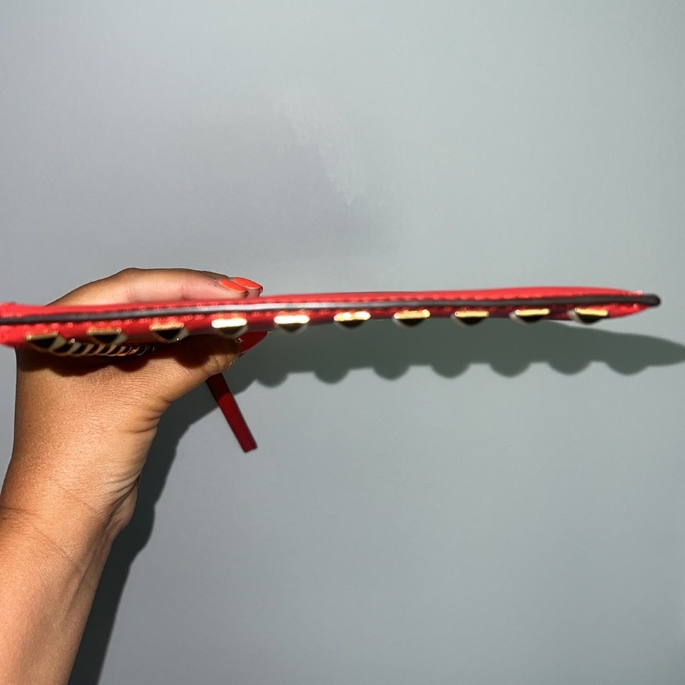 NWOT Michael Kors Red Studded Wristlet Clutch - Picture 9 of 14